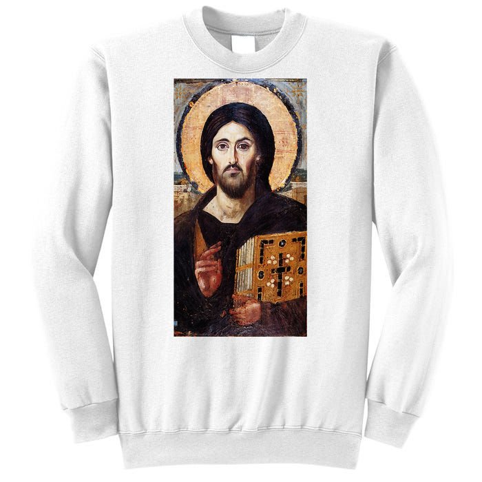 Jesus Christ Pantocrator Sinai Orthodox Christian Icon Gifts Sweatshirt