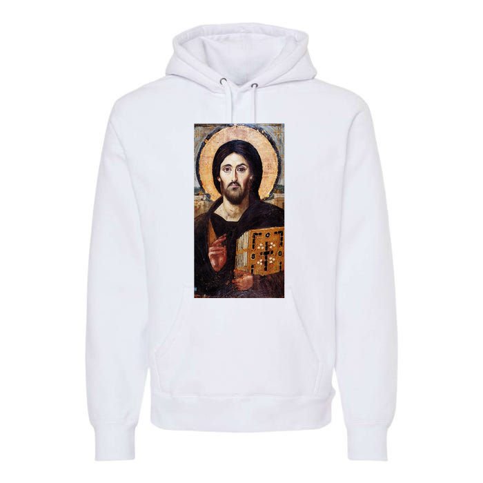 Jesus Christ Pantocrator Sinai Orthodox Christian Icon Gifts Premium Hoodie