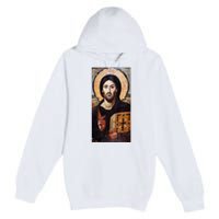 Jesus Christ Pantocrator Sinai Orthodox Christian Icon Gifts Premium Pullover Hoodie