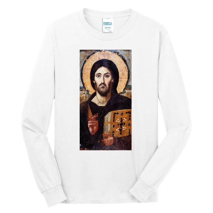 Jesus Christ Pantocrator Sinai Orthodox Christian Icon Gifts Tall Long Sleeve T-Shirt