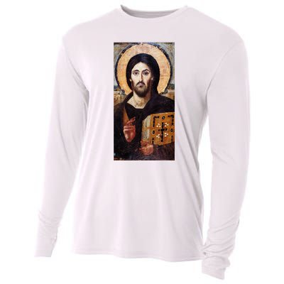 Jesus Christ Pantocrator Sinai Orthodox Christian Icon Gifts Cooling Performance Long Sleeve Crew