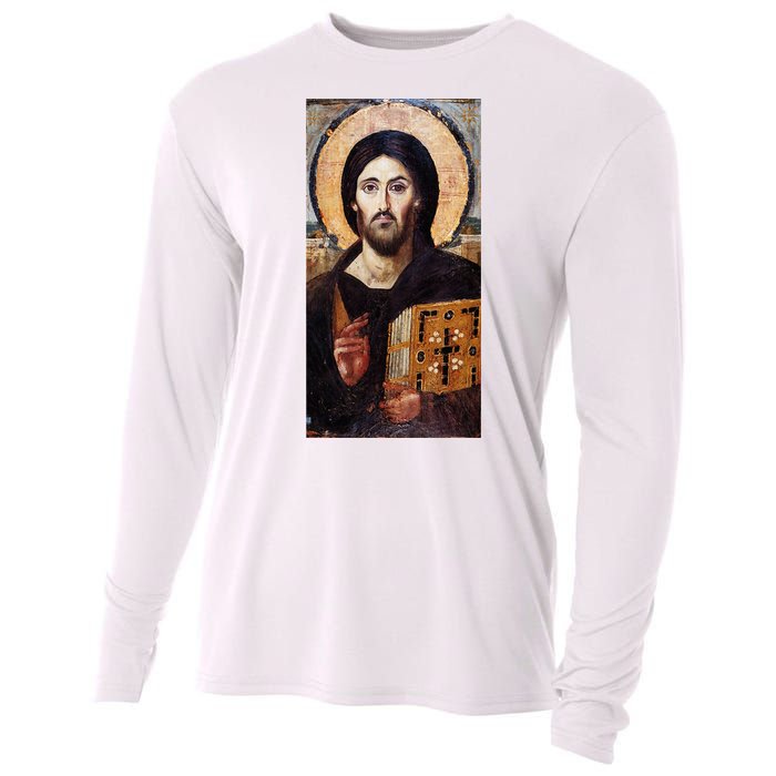 Jesus Christ Pantocrator Sinai Orthodox Christian Icon Gifts Cooling Performance Long Sleeve Crew