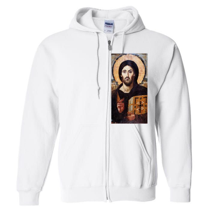 Jesus Christ Pantocrator Sinai Orthodox Christian Icon Gifts Full Zip Hoodie