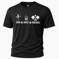 Jesus Coffee Pickleball Funny Christian Pickleball Lovers Cooling Performance Crew T-Shirt