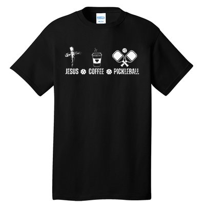 Jesus Coffee Pickleball Funny Christian Pickleball Lovers Tall T-Shirt