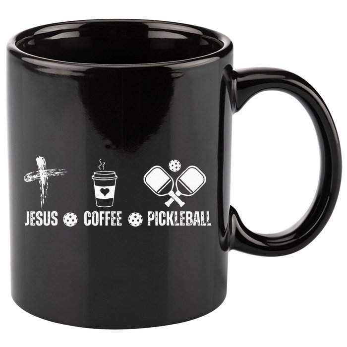 Jesus Coffee Pickleball Funny Christian Pickleball Lovers 11oz C Handle Ceramic Mug