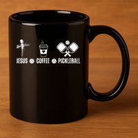 Jesus Coffee Pickleball Funny Christian Pickleball Lovers 11oz C Handle Ceramic Mug