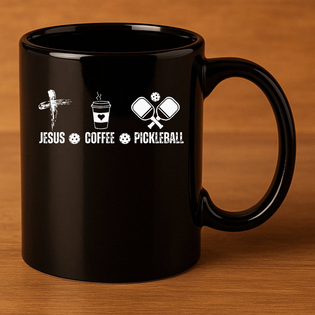 Jesus Coffee Pickleball Funny Christian Pickleball Lovers 11oz C Handle Ceramic Mug