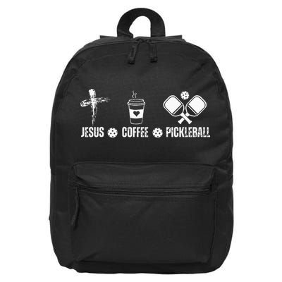 Jesus Coffee Pickleball Funny Christian Pickleball Lovers 16 in Basic Backpack