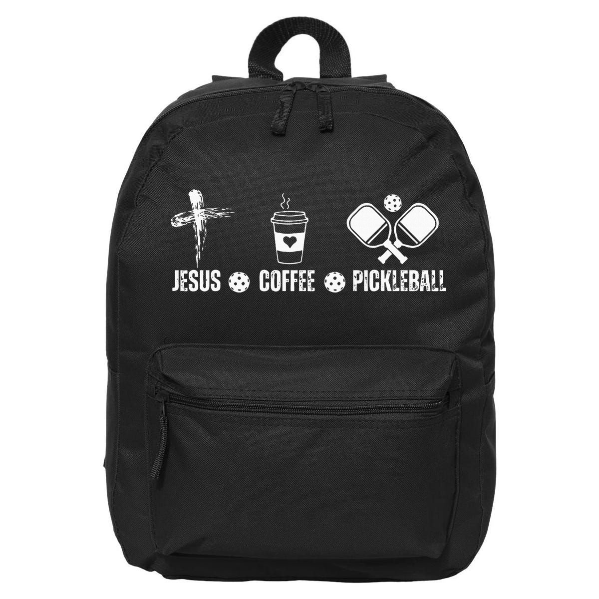 Jesus Coffee Pickleball Funny Christian Pickleball Lovers 16 in Basic Backpack