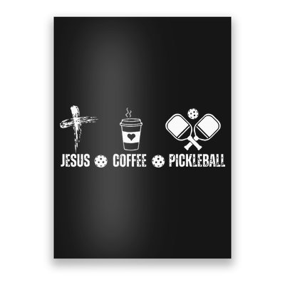 Jesus Coffee Pickleball Funny Christian Pickleball Lovers Poster