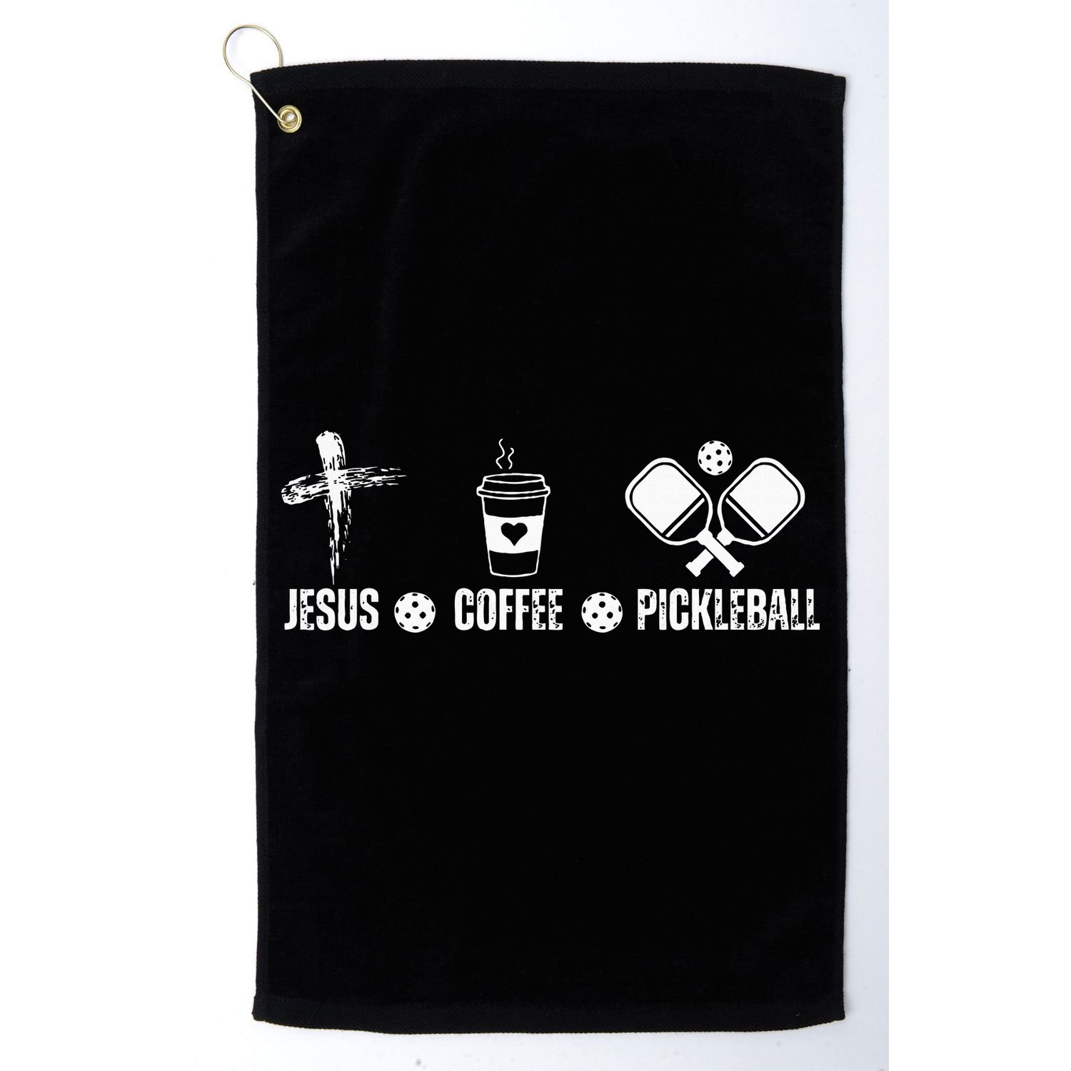 Jesus Coffee Pickleball Funny Christian Pickleball Lovers Golf Towel