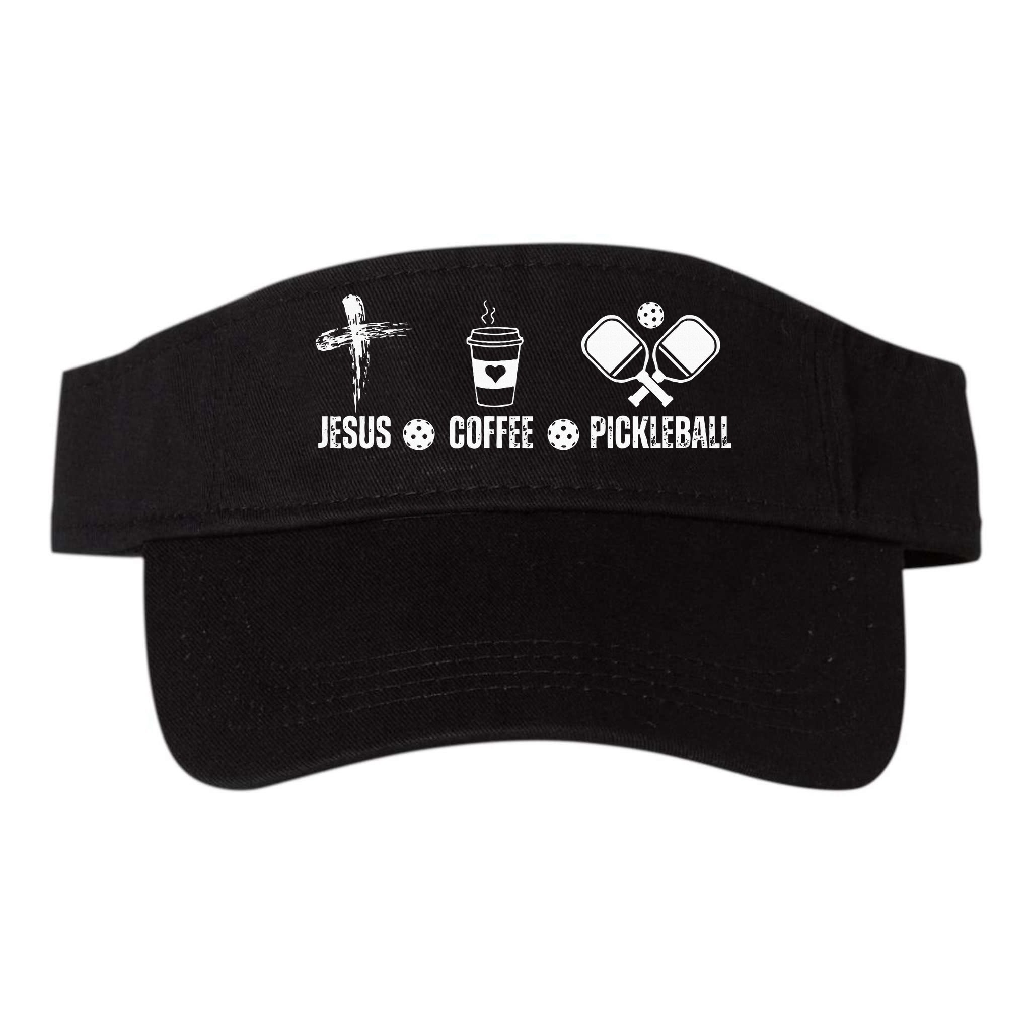 Jesus Coffee Pickleball Funny Christian Pickleball Lovers Visor