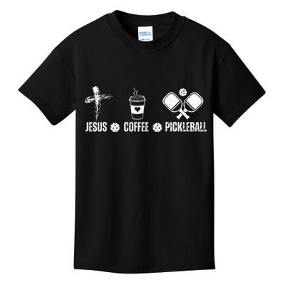 Jesus Coffee Pickleball Funny Christian Pickleball Lovers Kids T-Shirt