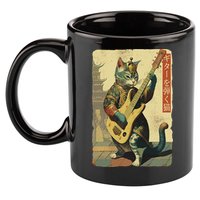 Japanese Cat Princess Playing The Electric Guitar 11oz C Handle Ceramic Mug
