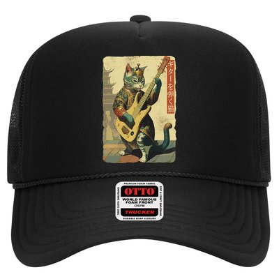 Japanese Cat Princess Playing The Electric Guitar Trucker Hat