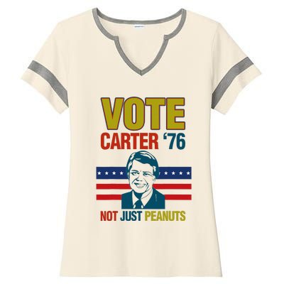 Jimmy Carter Quote Slogan Nuts 1976 President Ladies Halftime Notch Neck Tee