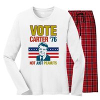 Jimmy Carter Quote Slogan Nuts 1976 President Women's Long Sleeve Flannel Pajama Set 