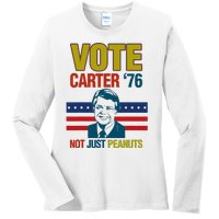 Jimmy Carter Quote Slogan Nuts 1976 President Ladies Long Sleeve Shirt