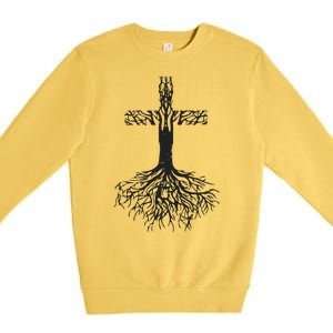 Jesus Cross Roots Premium Crewneck Sweatshirt