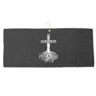 Jesus Cross Roots Large Microfiber Waffle Golf Towel