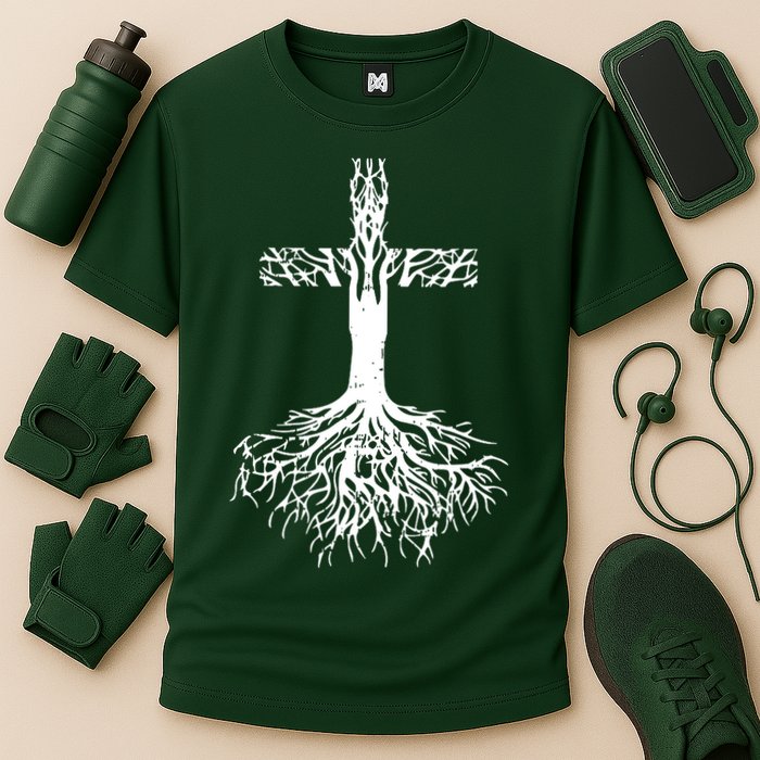 Jesus Cross Roots Cooling Performance Crew T-Shirt