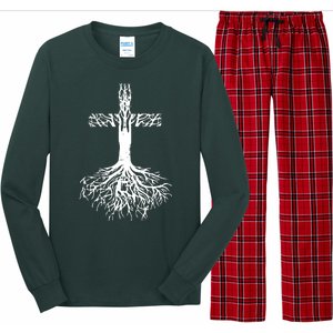 Jesus Cross Roots Long Sleeve Pajama Set