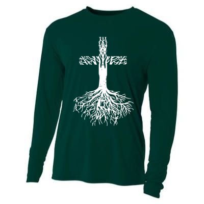 Jesus Cross Roots Cooling Performance Long Sleeve Crew