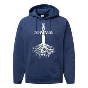 Jesus Cross Roots Performance Fleece Hoodie