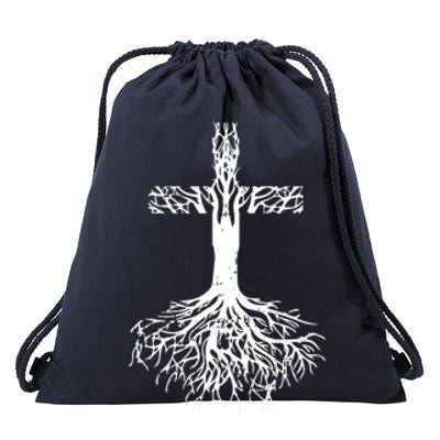 Jesus Cross Roots Drawstring Bag