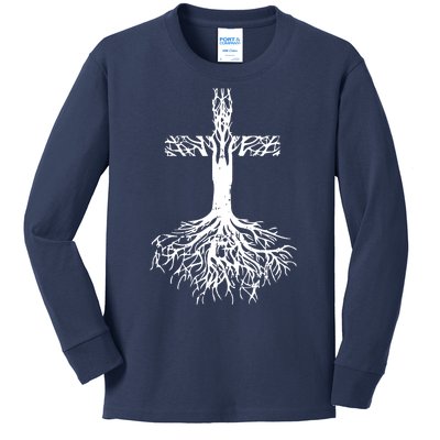 Jesus Cross Roots Kids Long Sleeve Shirt