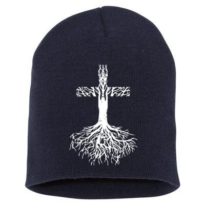 Jesus Cross Roots Short Acrylic Beanie