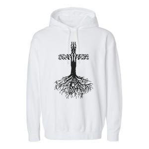 Jesus Cross Roots Garment-Dyed Fleece Hoodie