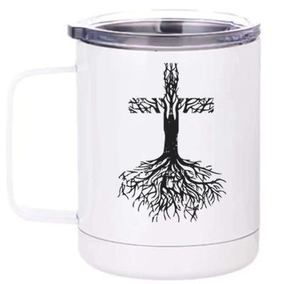 Jesus Cross Roots 12 oz Stainless Steel Tumbler Cup