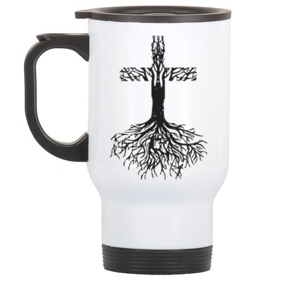 Jesus Cross Roots Stainless Steel Travel Mug