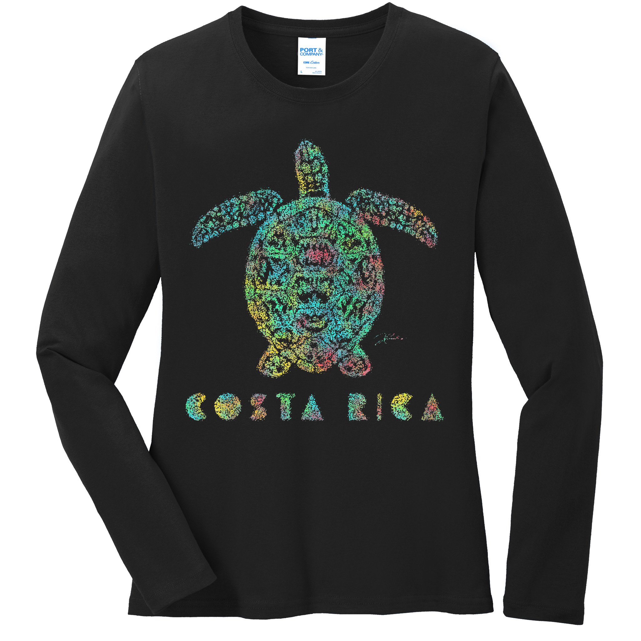 JCombs Costa Rica Sea Turtle Ladies Long Sleeve Shirt
