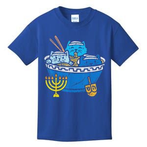 Jewish Cats Ramen Kitten Anime Hanukkah Pajamas Chanukah Pjs Kids T-Shirt