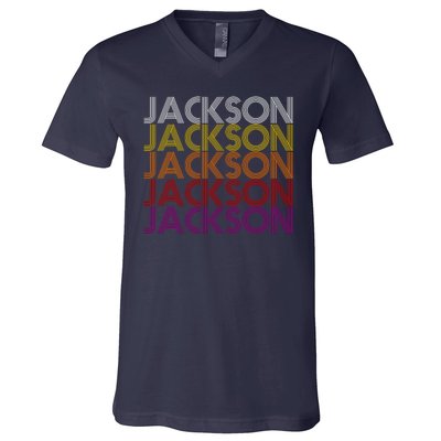 Jackson City Retro V-Neck T-Shirt