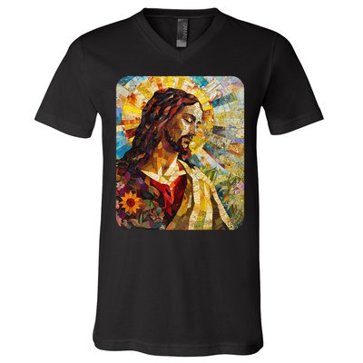 Jesus Christ Renaissance Art Church V-Neck T-Shirt