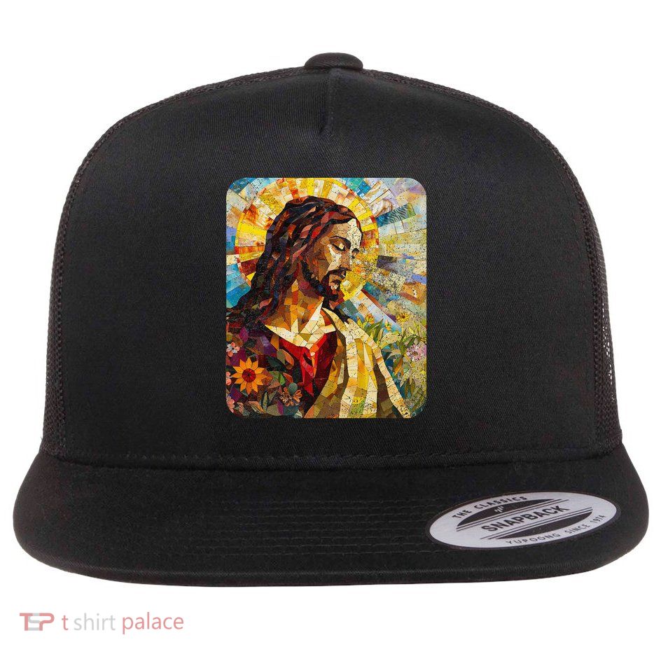 Jesus Christ Renaissance Art Church Flat Bill Trucker Hat