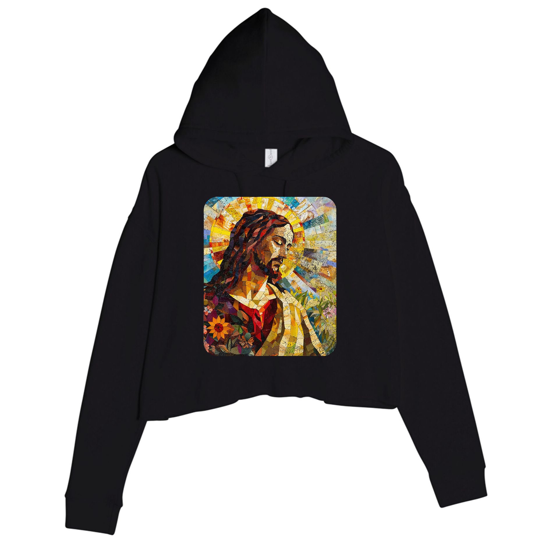 Jesus Christ Renaissance Art Church Crop Fleece Hoodie