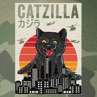 Japanese Catzilla Retro Anime Cat Legacy Tie Dye Trucker Hat