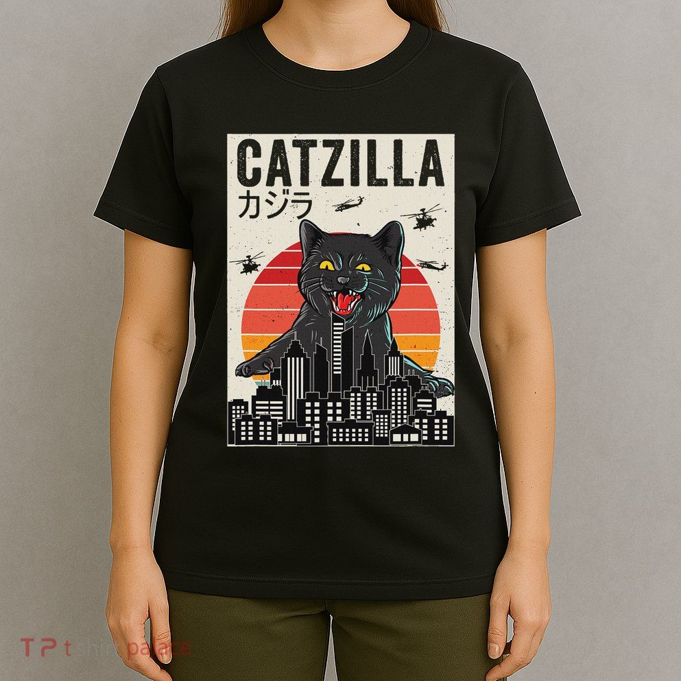 Japanese Catzilla Retro Anime Cat T-Shirt
