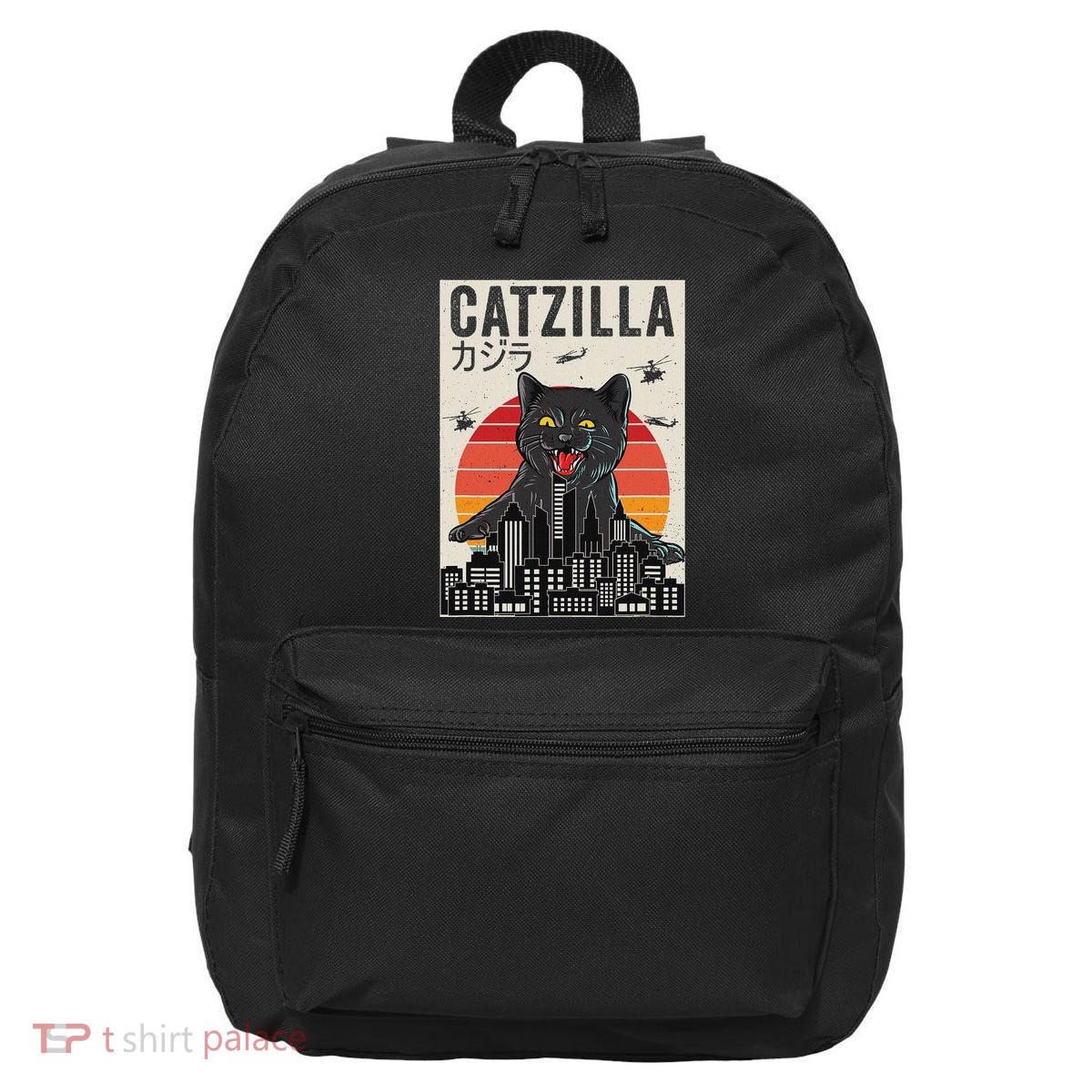 Japanese Catzilla Retro Anime Cat 16 in Basic Backpack