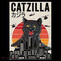 Japanese Catzilla Retro Anime Cat Baby Bodysuit