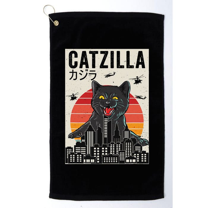 Japanese Catzilla Retro Anime Cat Golf Towel