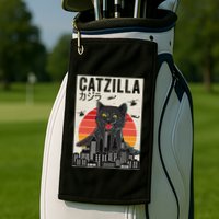 Japanese Catzilla Retro Anime Cat Golf Towel