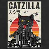 Japanese Catzilla Retro Anime Cat Golf Towel