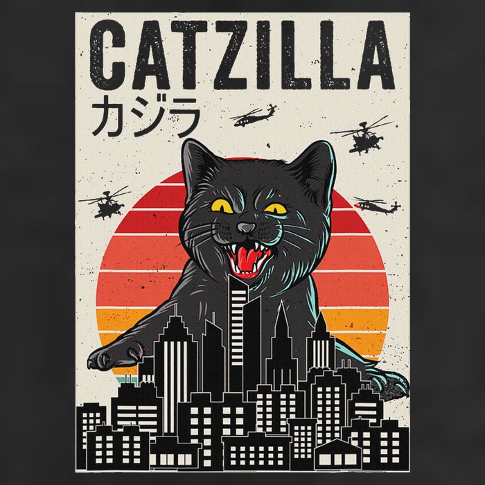 Japanese Catzilla Retro Anime Cat Golf Towel