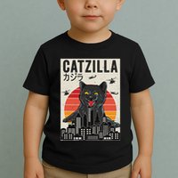 Japanese Catzilla Retro Anime Cat Toddler T-Shirt